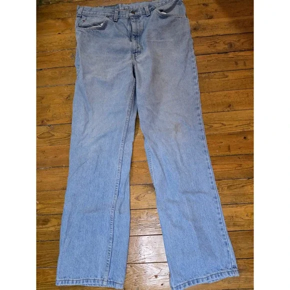Vintage Levis 506 Orange Tab Jeans Light Wash Straight Leg Denim 36x30 - Picture 1 of 4